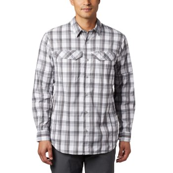 Pánské Košile Columbia Silver Ridge Lite Plaid Long Sleeve Šedé KMHRZP809